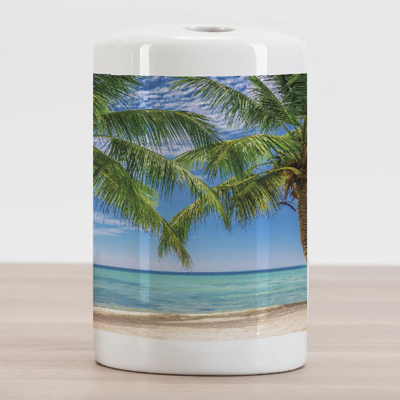 East Urban Home Ceramic Palm Trees at an Exotic Setting Dominican